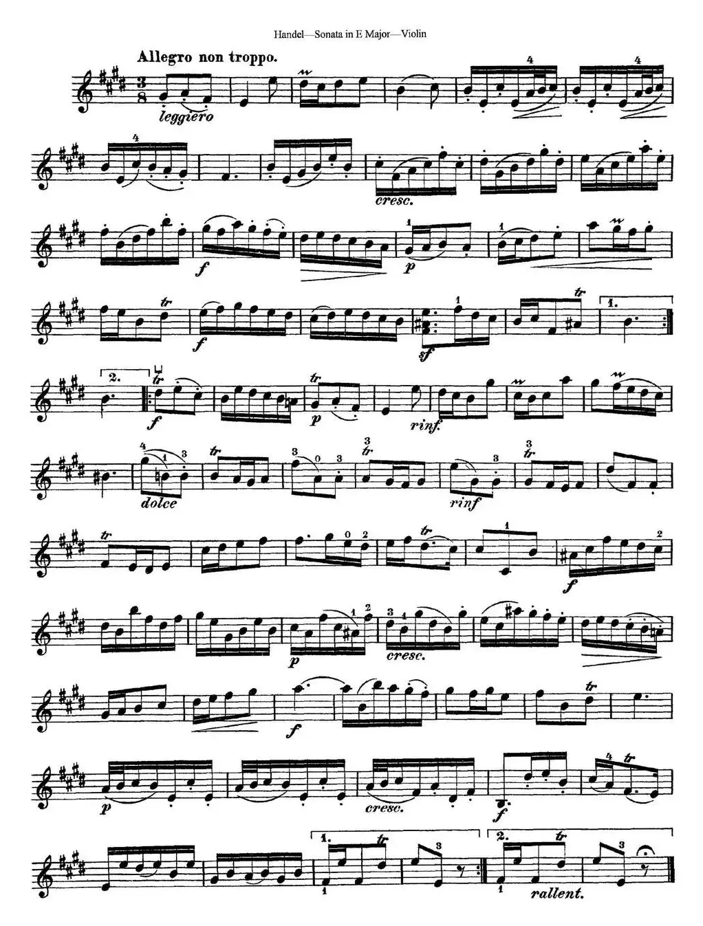 Violin Sonata No.6 in E major