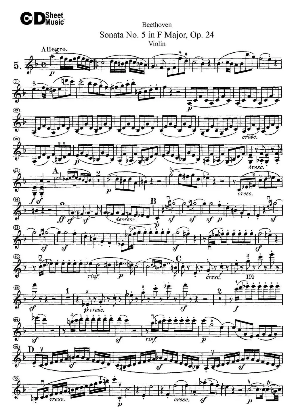 Violin Sonata No.5 in F Major Op.24