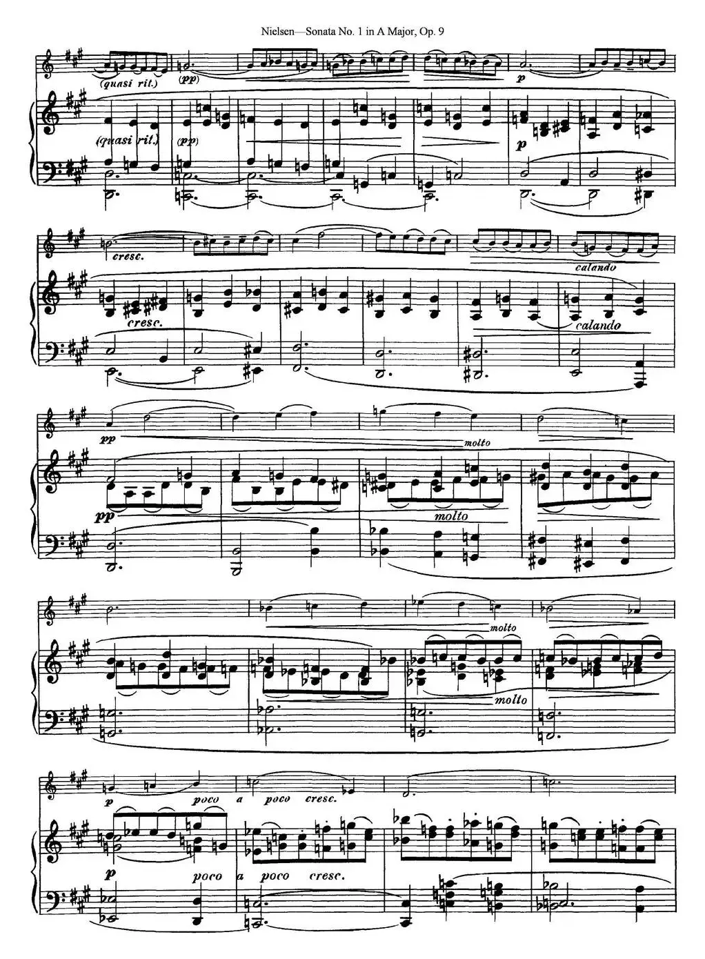 Violin Sonata No.1 in A Major Op.9（小提琴+钢琴伴奏）