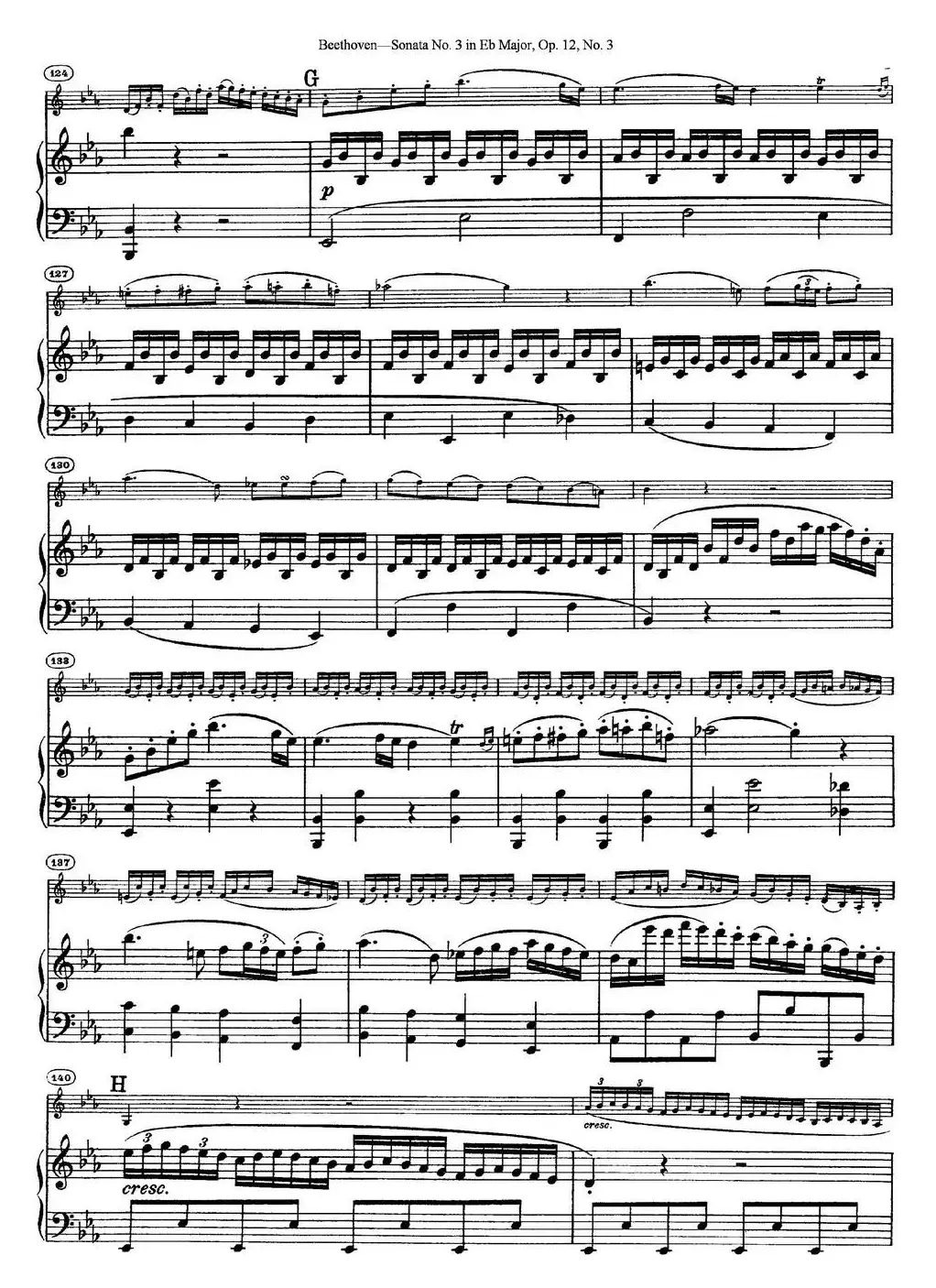 Violin Sonata No.3 in Eb Major Op.12 No.3（小提琴+钢琴伴奏）