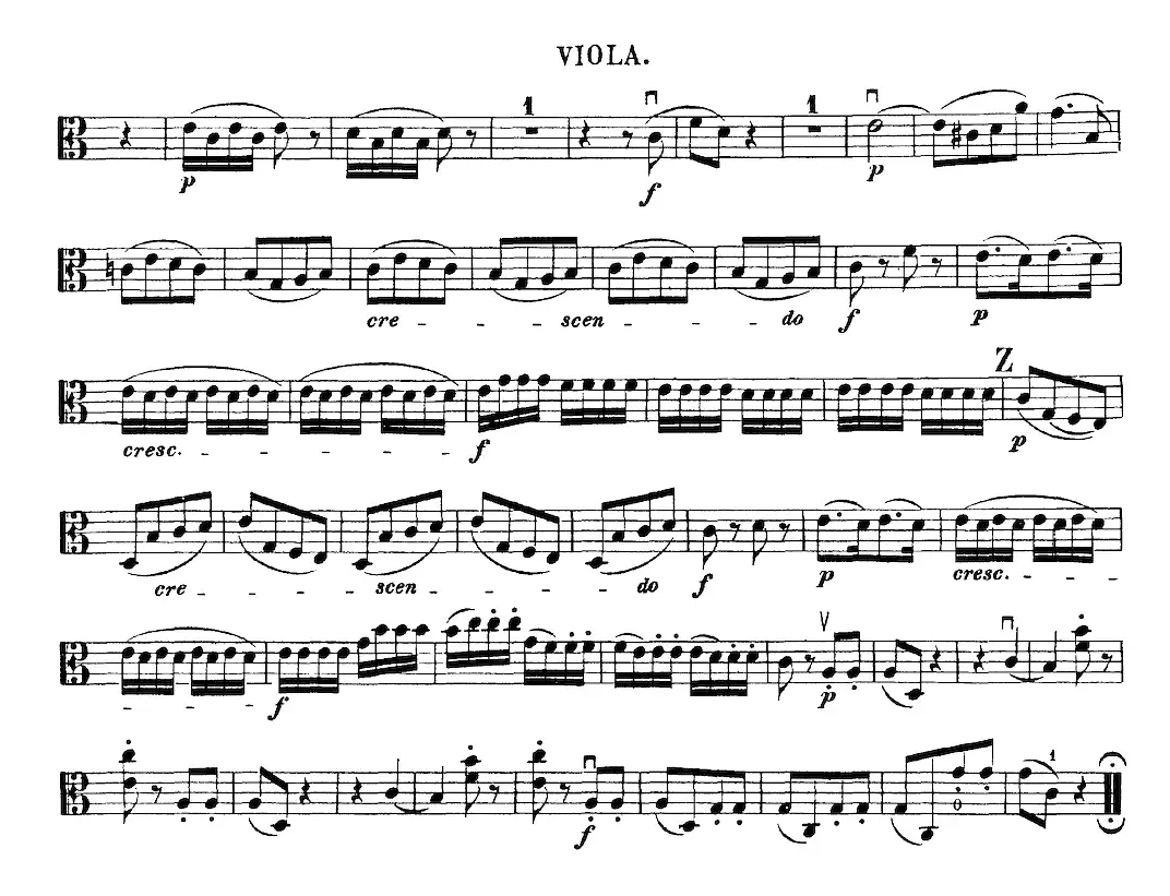 Mozart《Quartet No.19 in C Major,K.465》（Viola分谱）