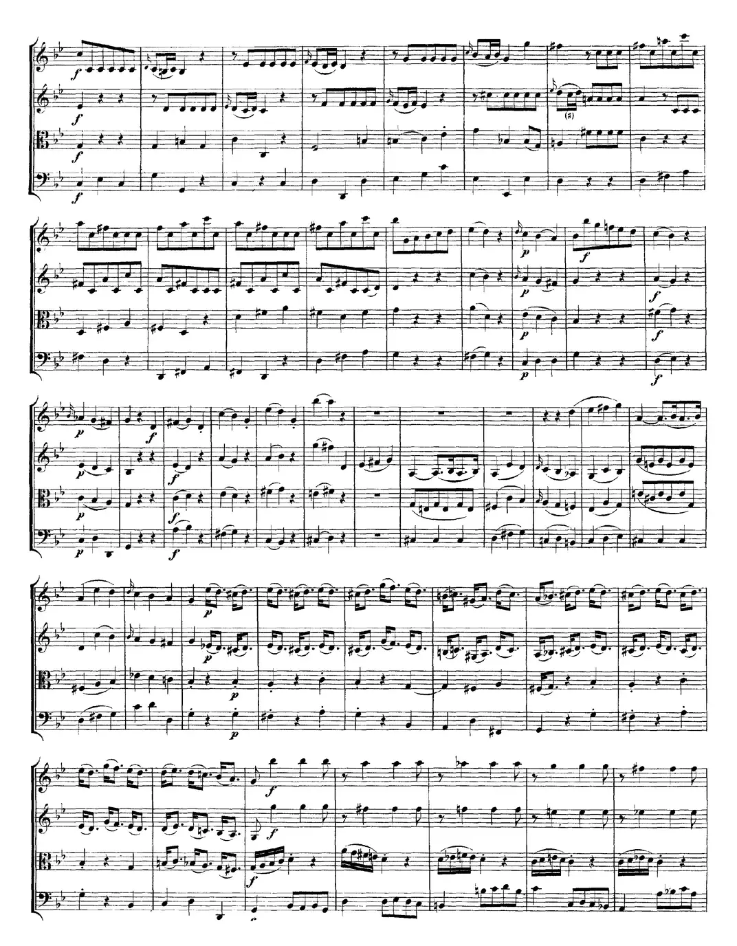 Mozart《Quartet No.6 in Bb Major,K.159》（总谱）