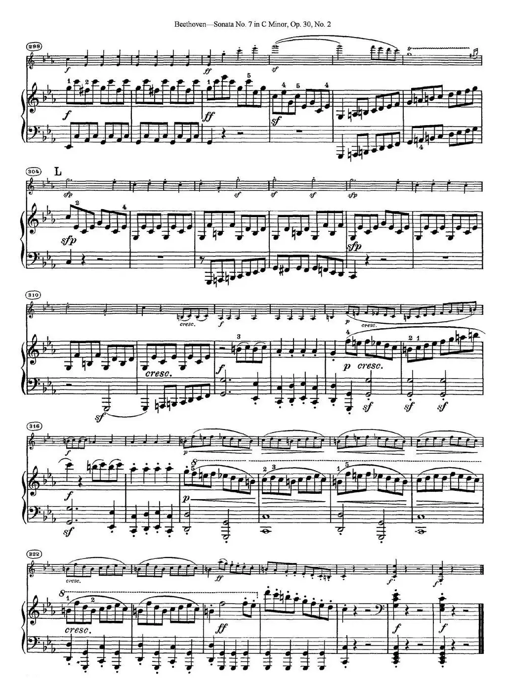 Violin Sonata No.7 in C Minor Op.30 No.2（小提琴+钢琴伴奏）