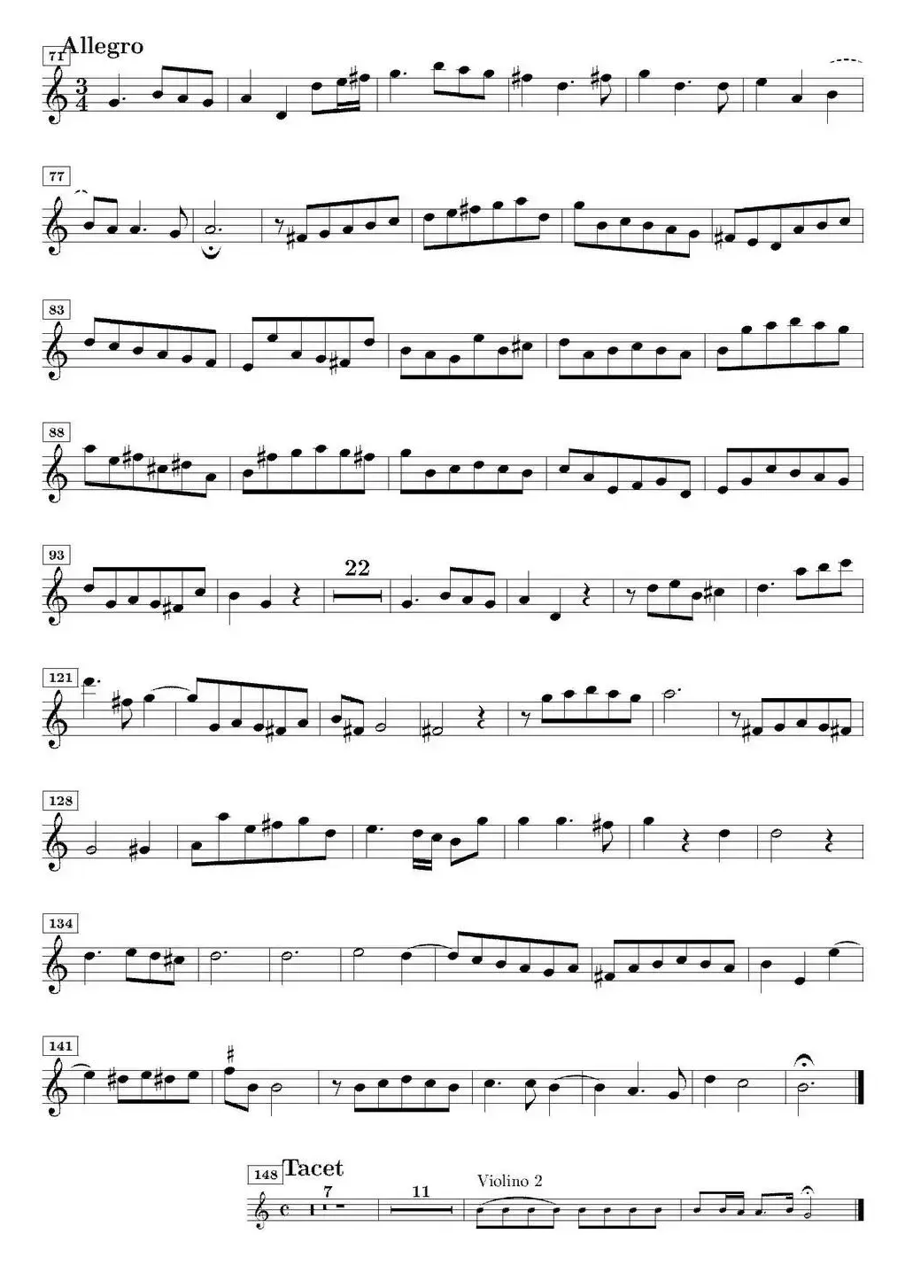 Sonata No.3（第三号小提琴奏鸣曲）（Violino 1分谱）