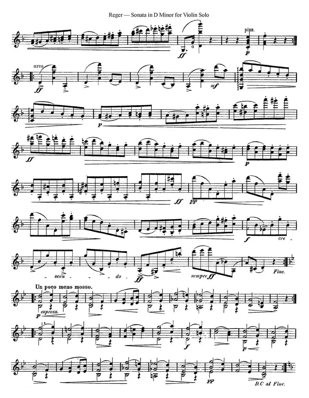 Sonata in D Minor for Solo Violin Op.42 No.1