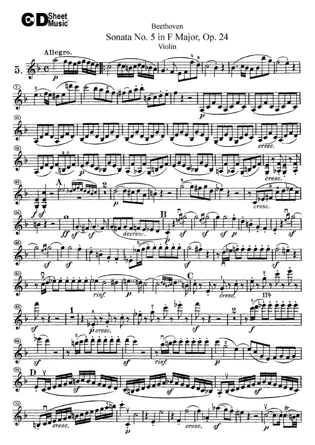 Violin Sonata No.5 in F Major Op.24