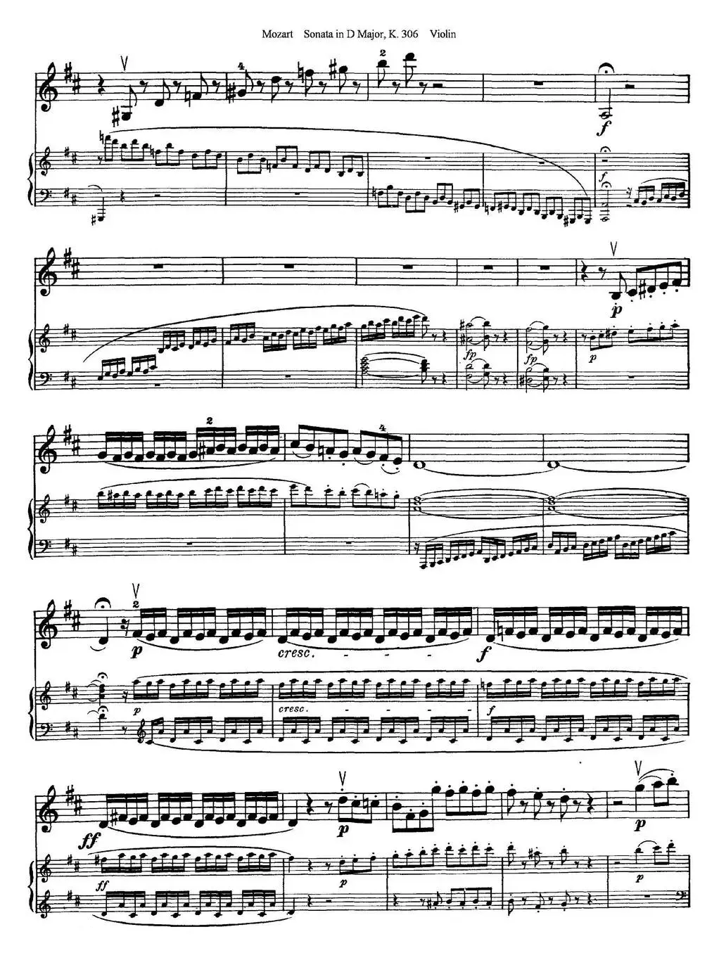 Violin Sonata in D Major K.306