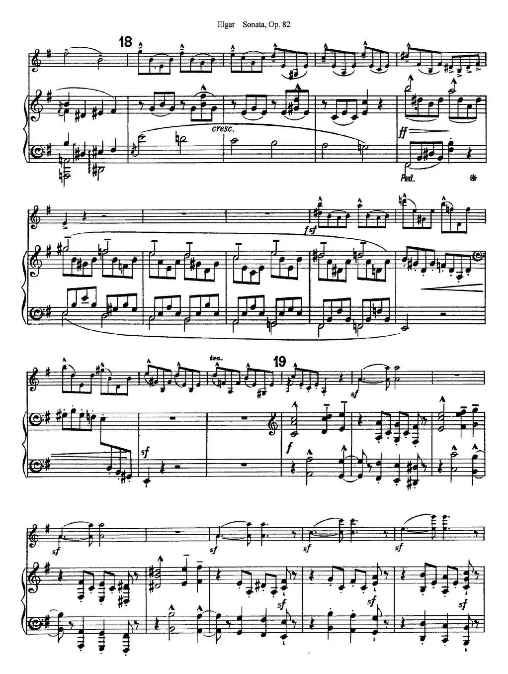 Violin Sonata Op.82（小提琴+钢琴伴奏）