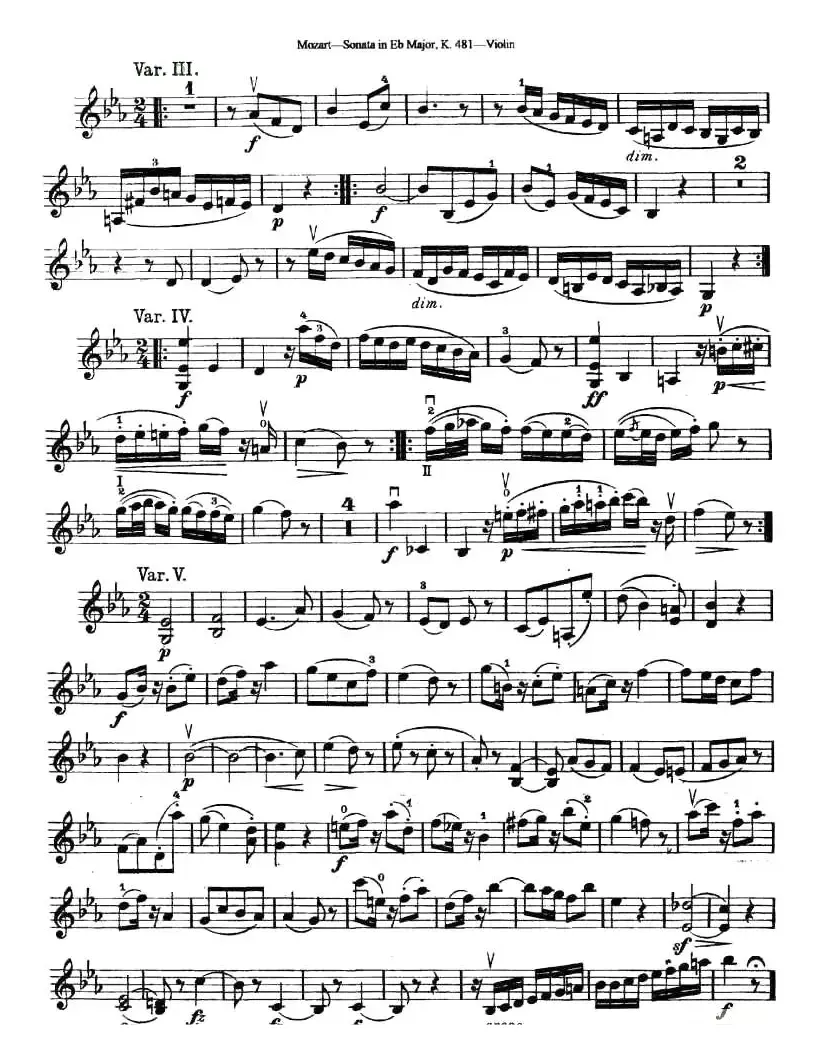 Sonata in Eb Major K.481