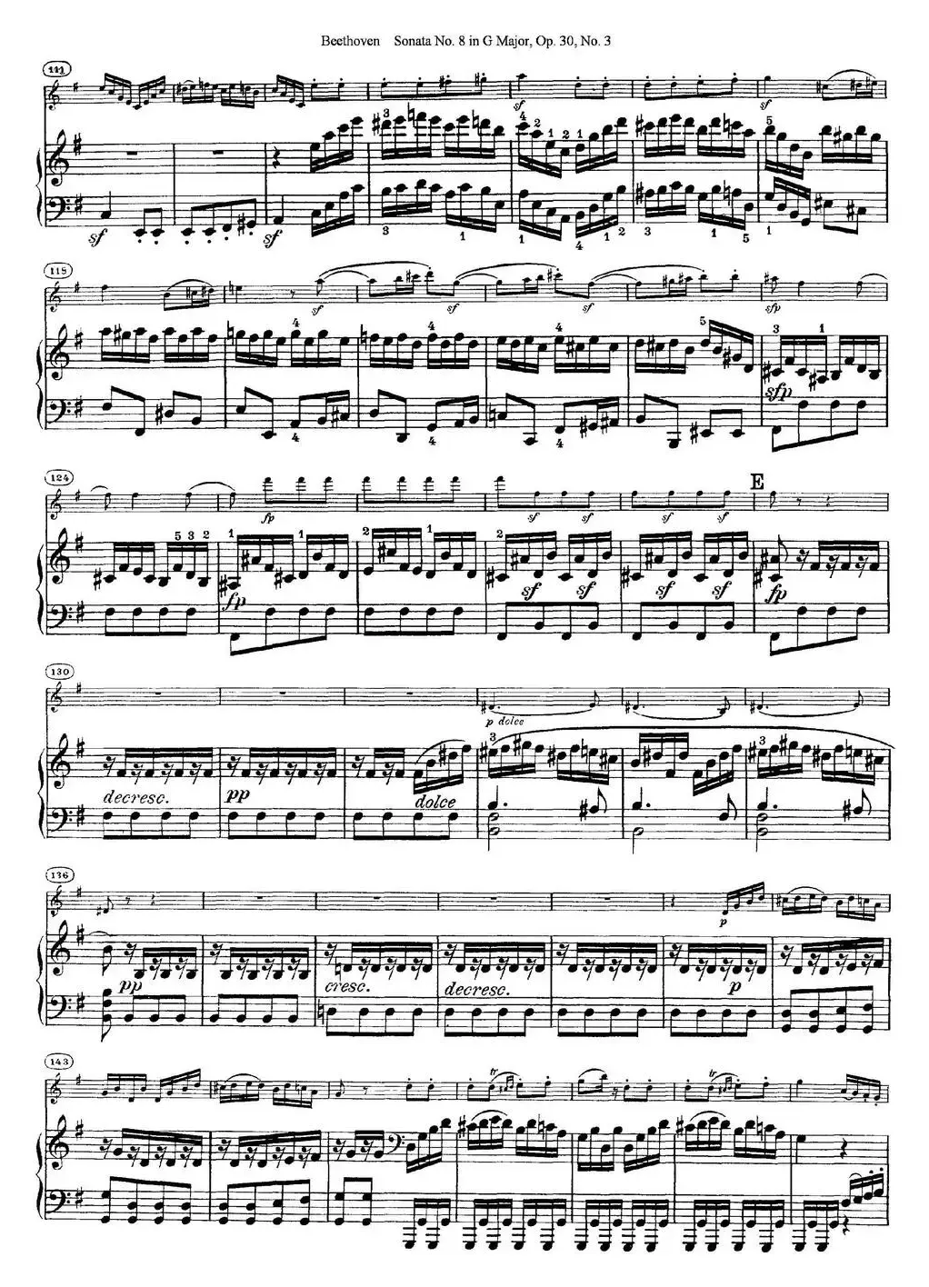 Violin Sonata No.8 in G Major Op.30 No.3（小提琴+钢琴伴奏）