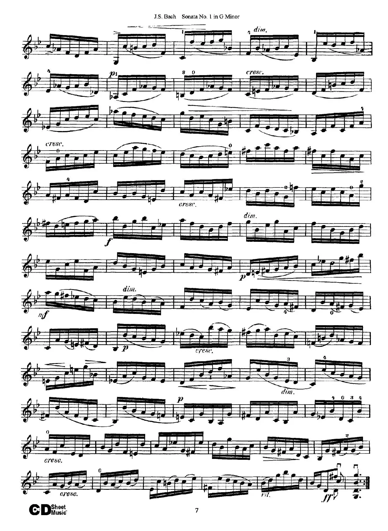 6 Violin Sonatas and Partitas 1.Sonata No.1 G Minor