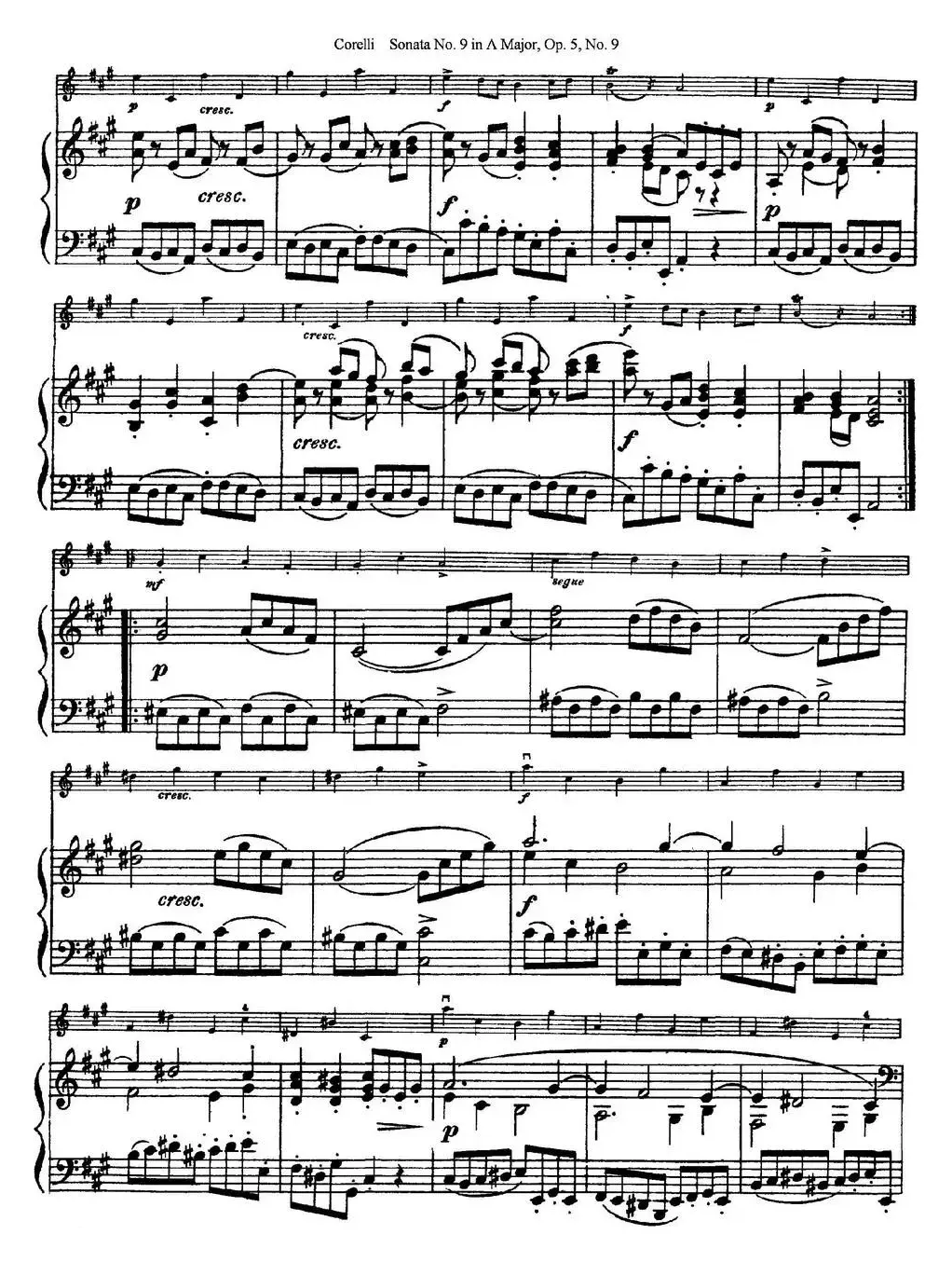 Sonata No.9 in A Major Op.5 No.9（小提琴+钢琴伴奏）