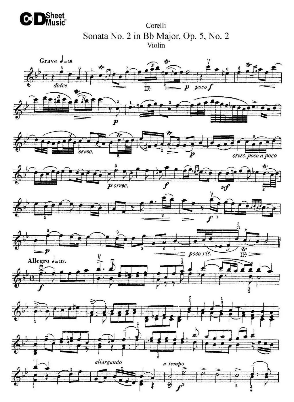 Sonata No.2 in Bb MajorOp.5 No.2