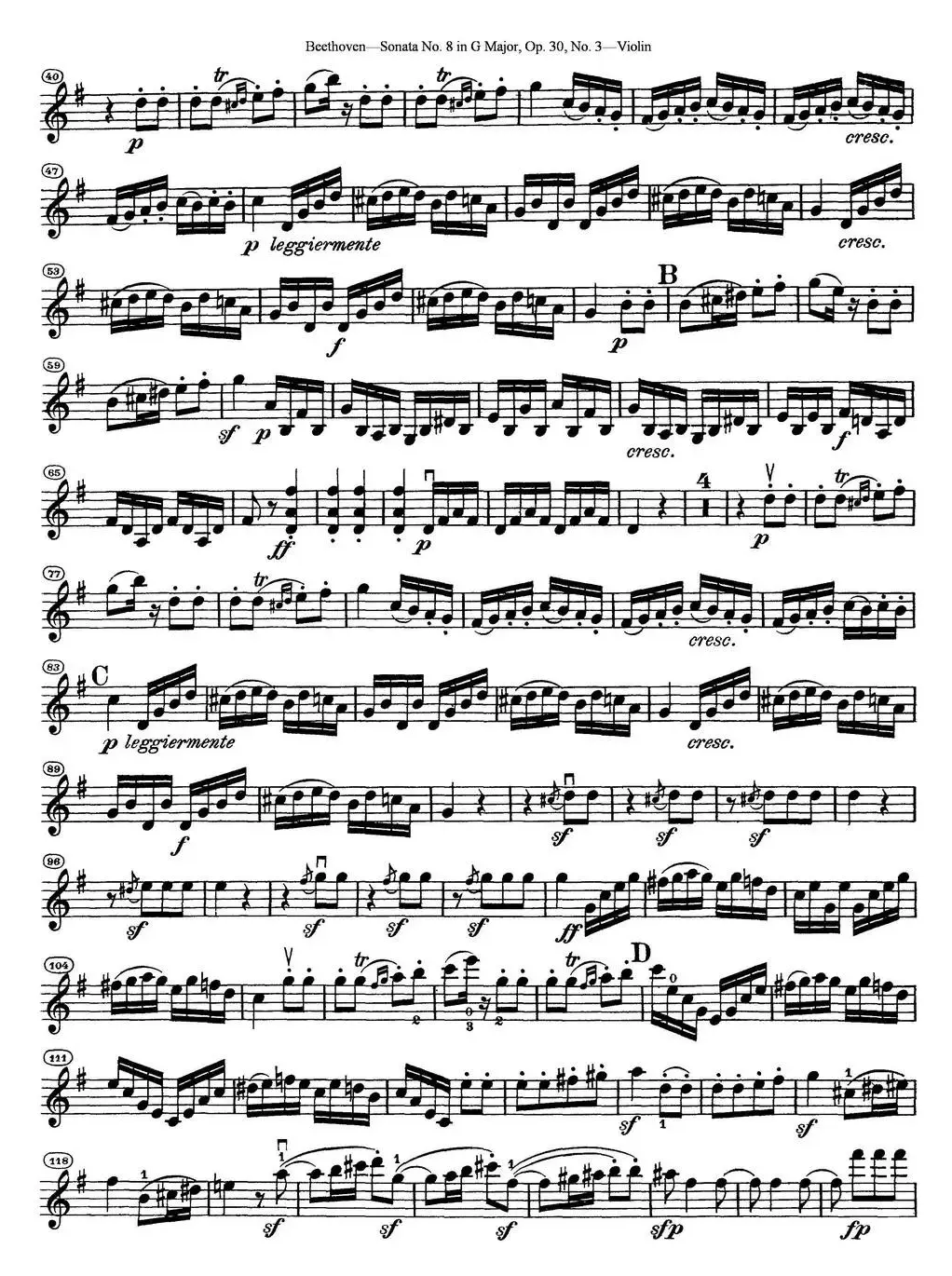 Violin Sonata No.8 in G Major Op.30 No.3