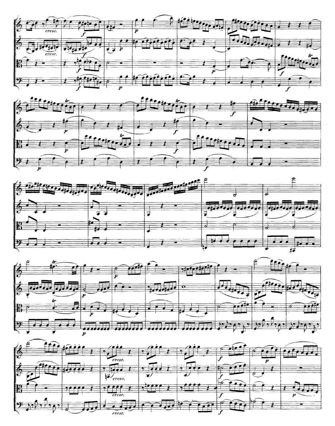 Mozart《Quartet No.19 in C Major,K.465》（总谱）