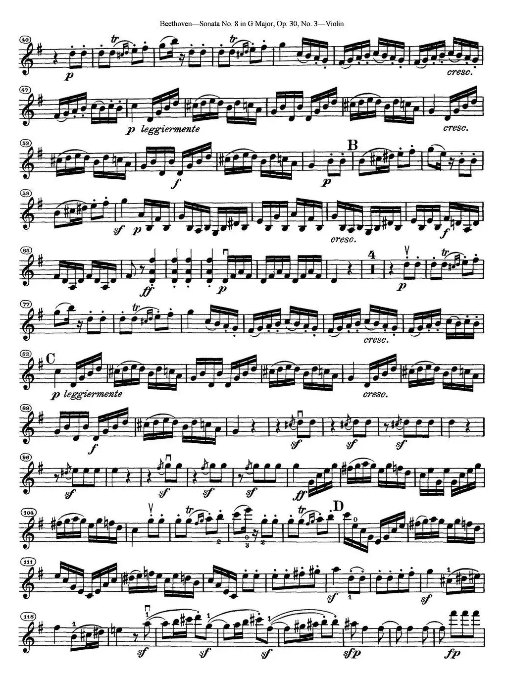 Violin Sonata No.8 in G Major Op.30 No.3