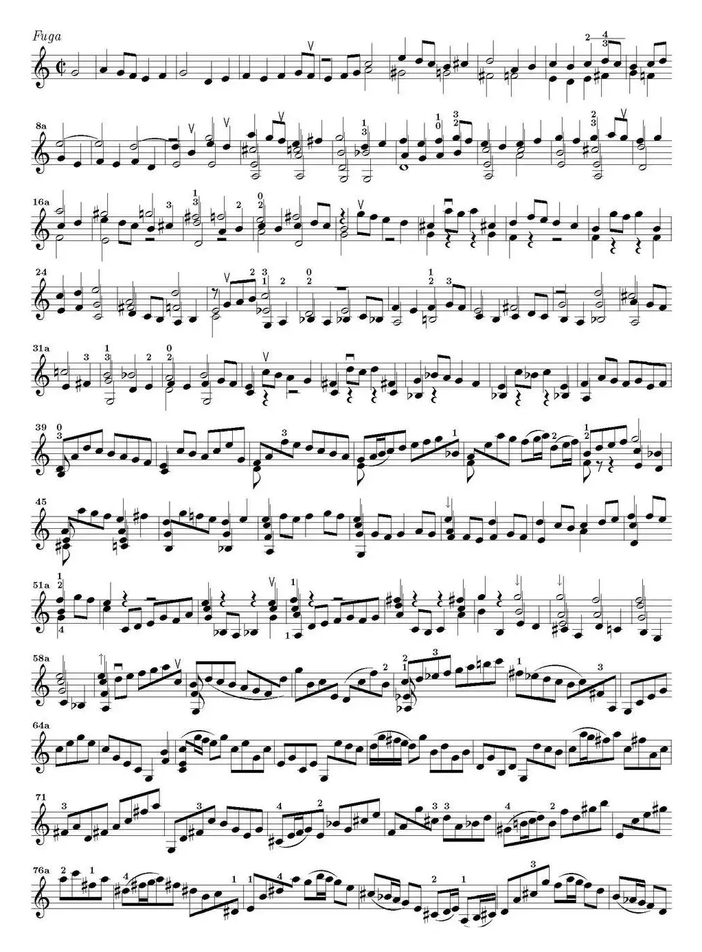 Bach Sonata BWV1005（无伴奏小提琴组曲）