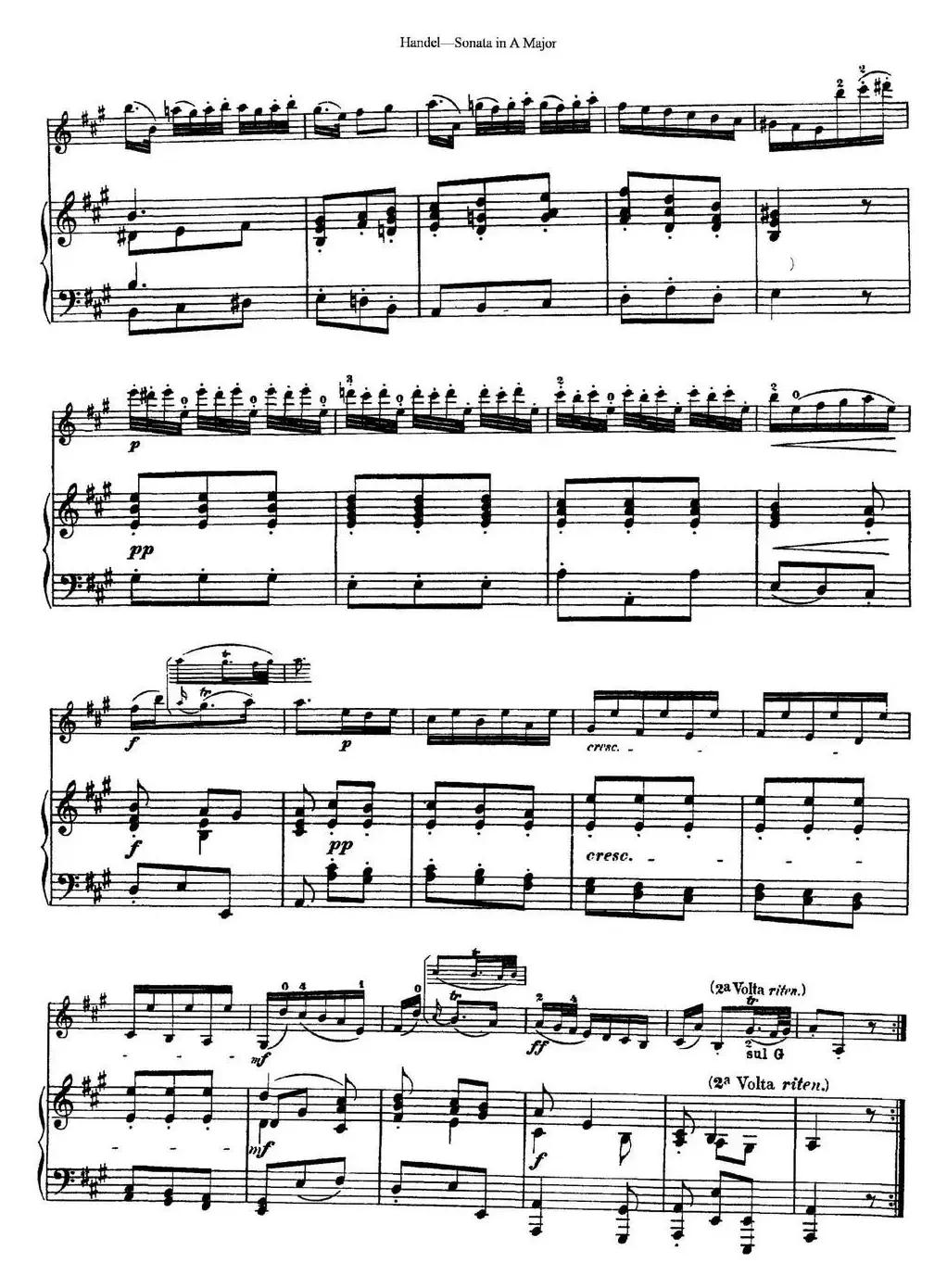 Violin Sonata No.5 in A major（小提琴+钢琴伴奏）