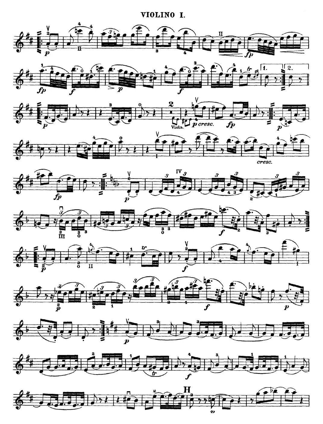 Mozart《Quartet No.18 in A Major,K.464》（Violin 1分谱）