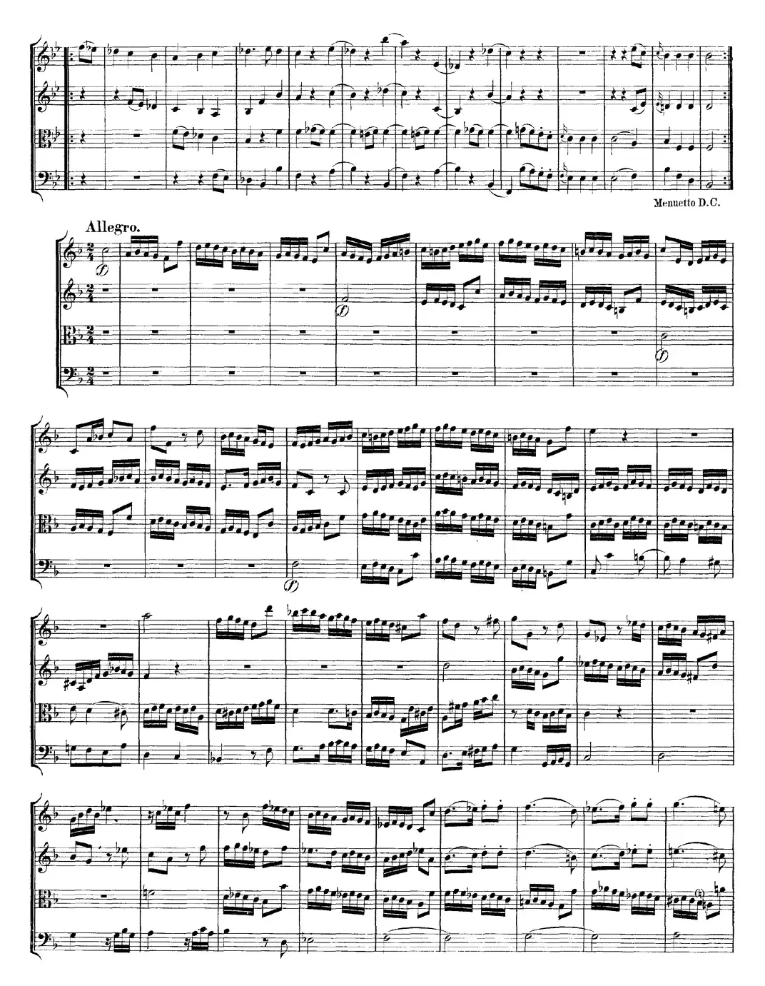 Mozart《Quartet No.8 in F Major,K.168》（总谱）