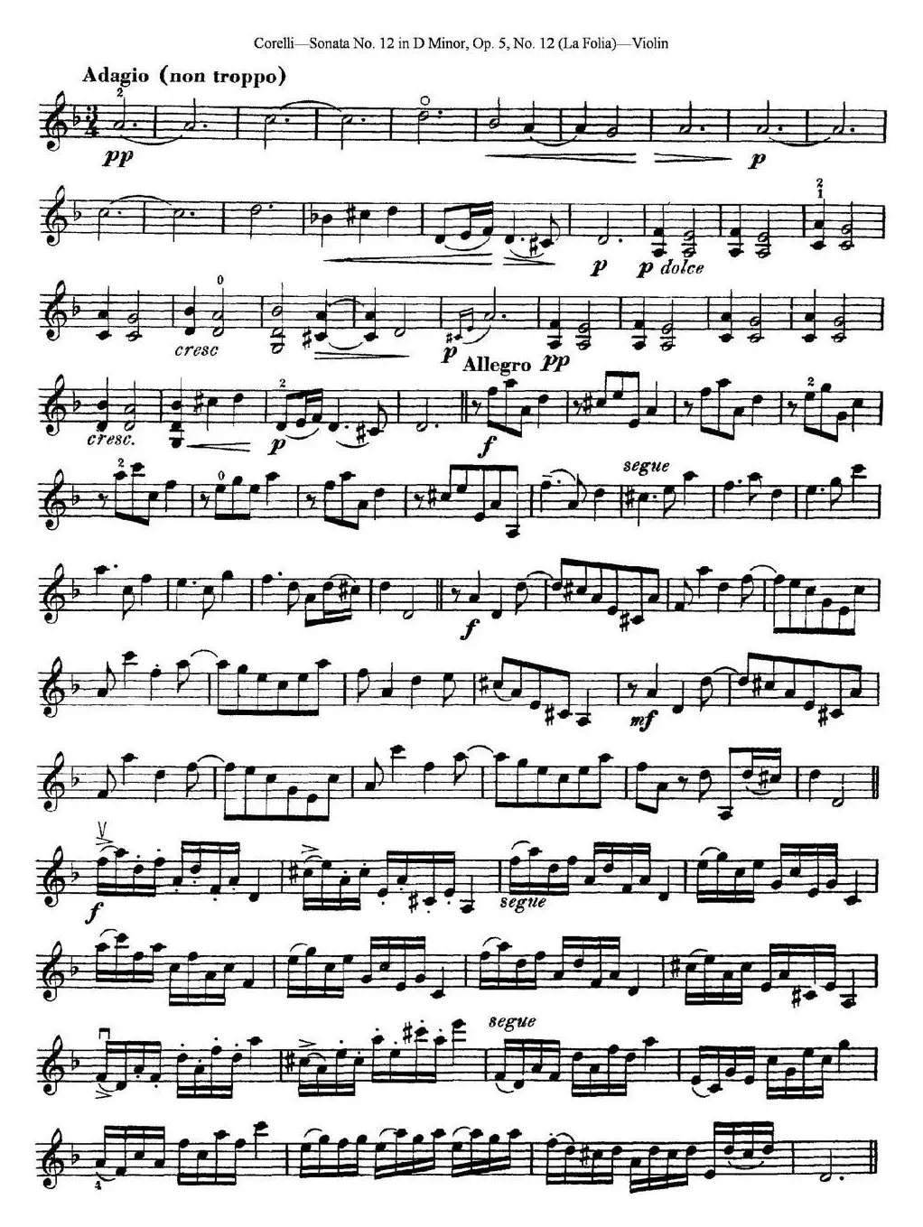 Sonata No.12 in D Minor Op.5 No.12