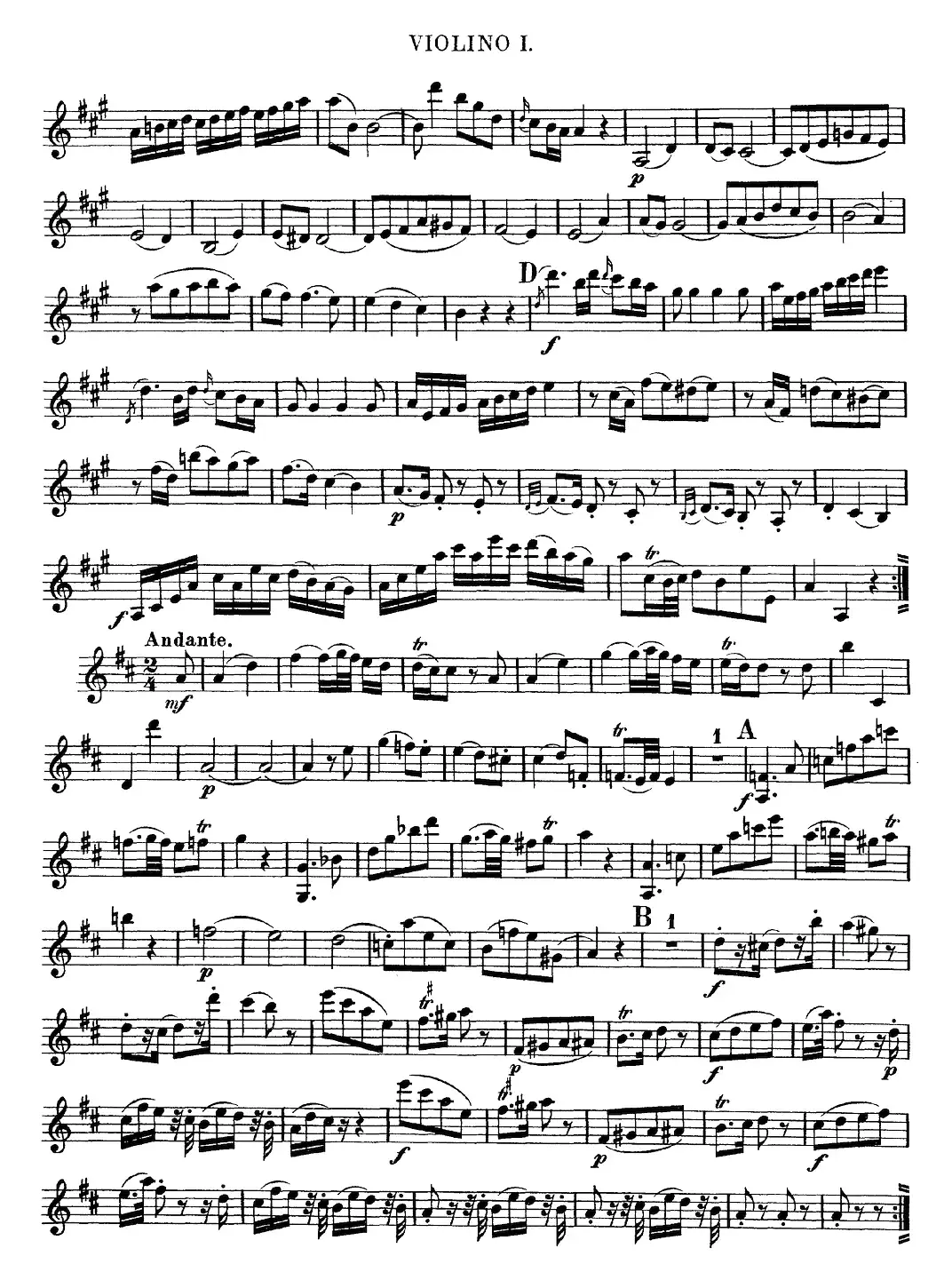 Mozart《Quartet No.9 in A Major,K.169》（Violin 1分谱）