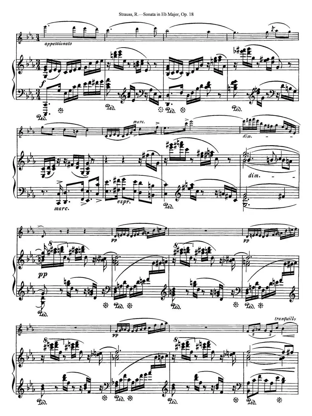 Violin Sonata in Eb Major Op.18（小提琴+钢琴伴奏）