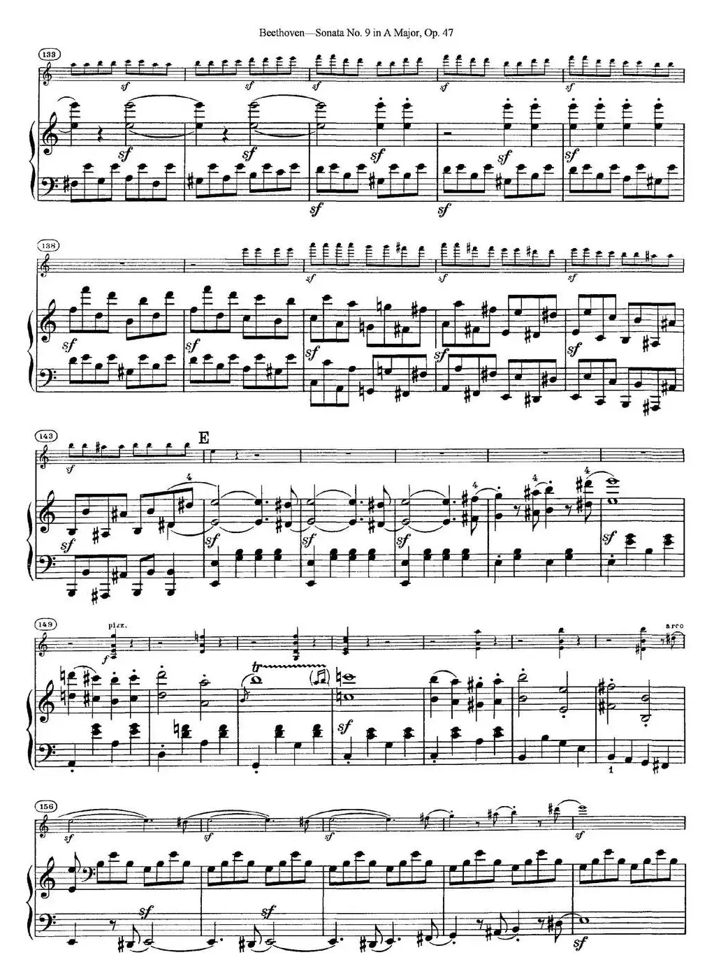 Violin Sonata No.9 in A Major Op.47（小提琴+钢琴伴奏）