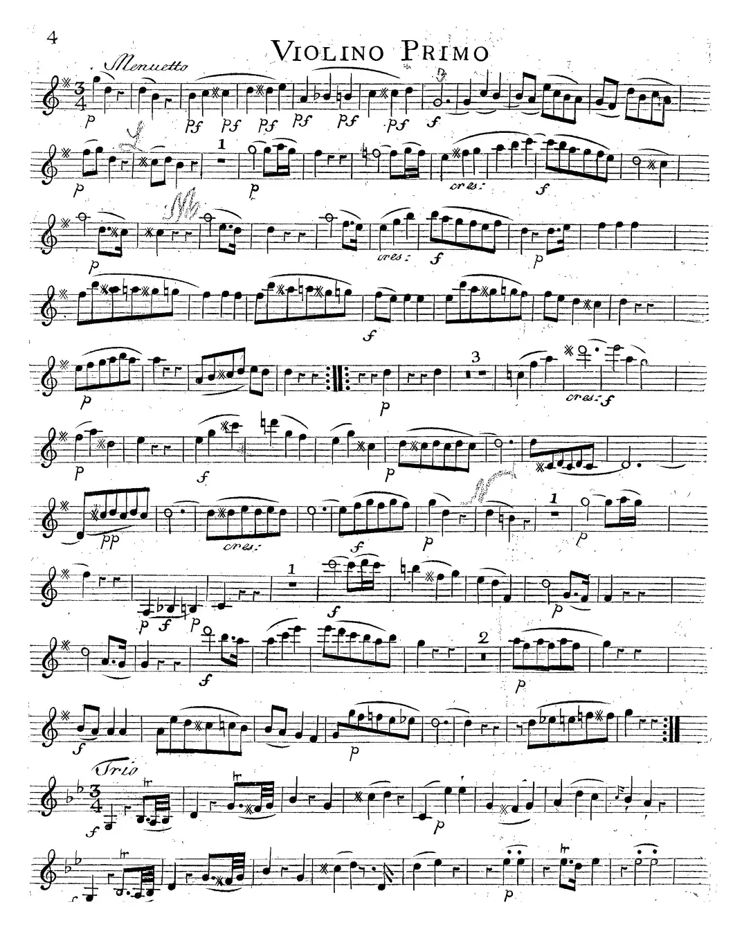 Mozart《Quartet No.14 in G Major,K.387》（Violin 1分谱）