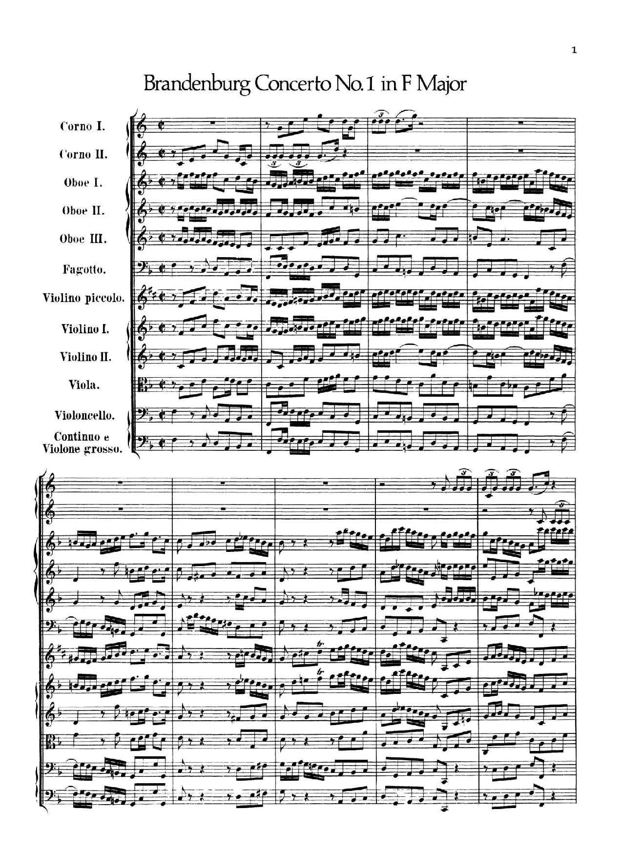 Brandenburg Concerto No.1 in F Major（勃兰登堡协奏曲第一号）