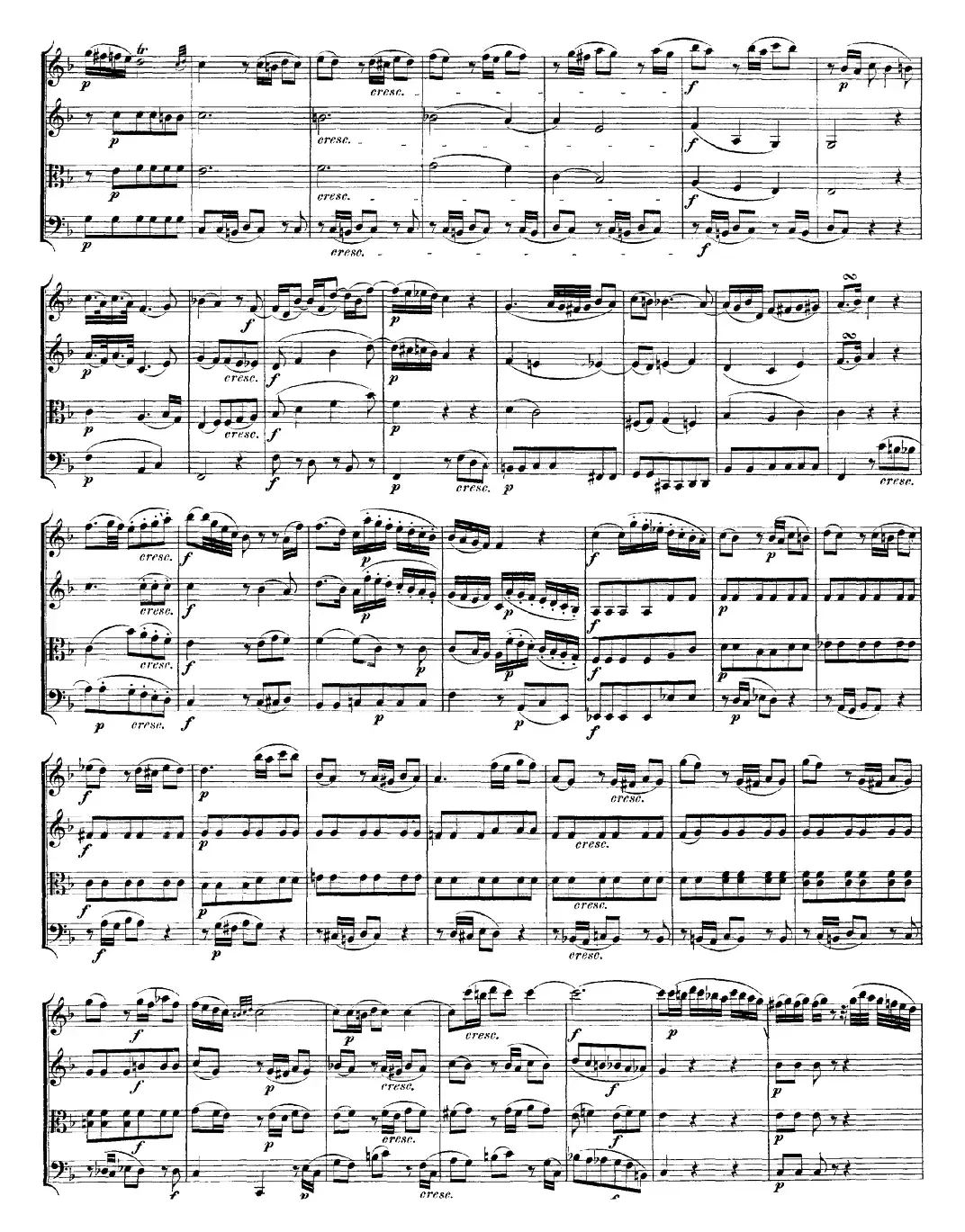 Mozart《Quartet No.19 in C Major,K.465》（总谱）