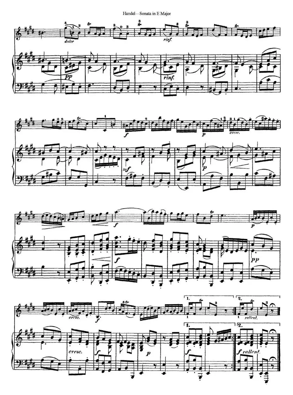 Violin Sonata No.6 in E major（小提琴+钢琴伴奏）