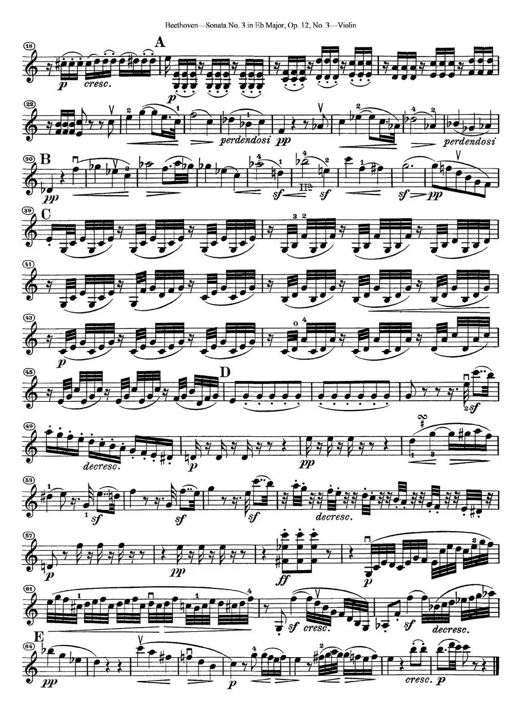 Violin Sonata No.3 in Eb Major Op.12 No.3