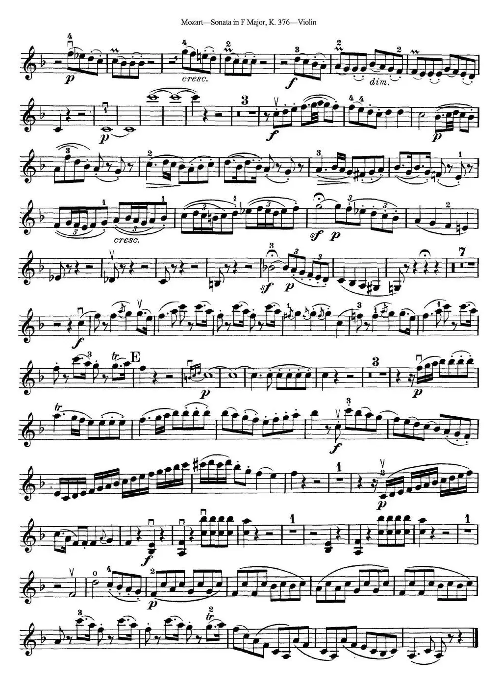 Violin Sonata in F Major K.376