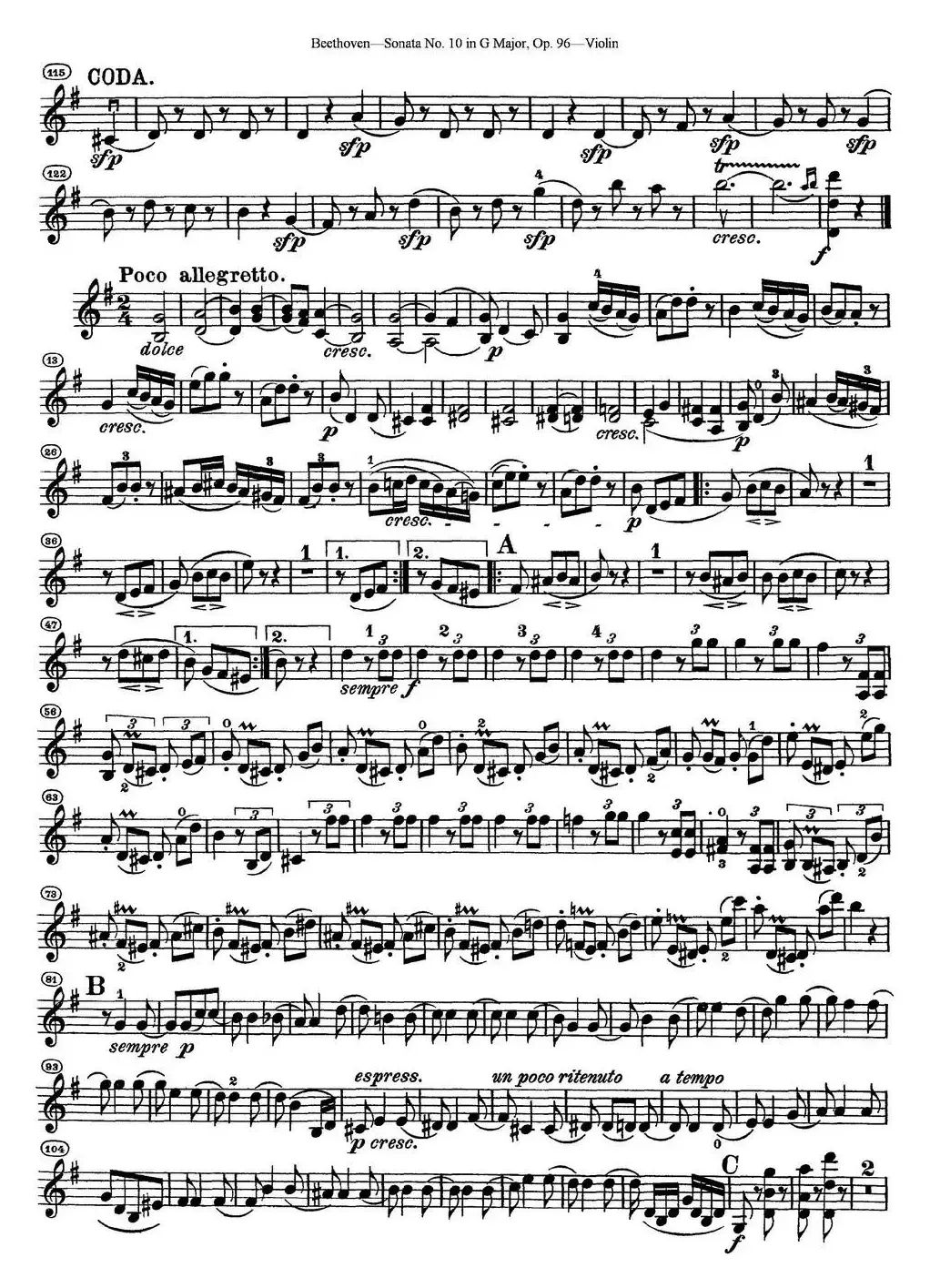 Violin Sonata No.10 in G Major Op.96