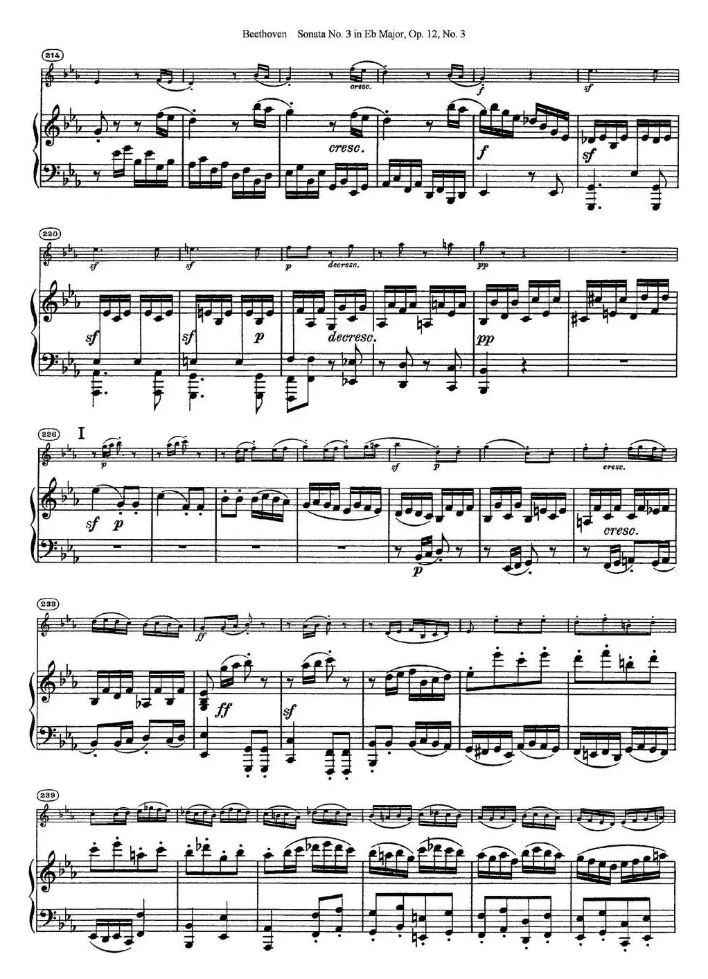 Violin Sonata No.3 in Eb Major Op.12 No.3（小提琴+钢琴伴奏）