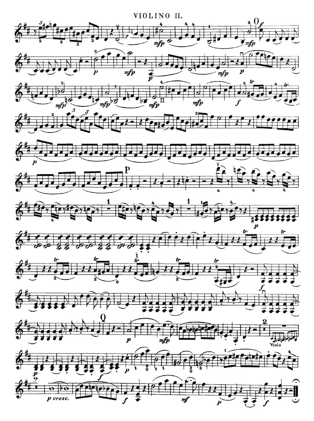 Mozart《Quartet No.21 in D Major,K.575》（Violin 2分谱）