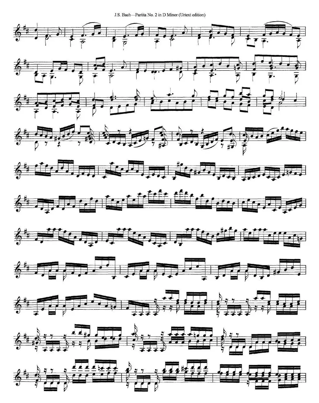 6 Violin Sonatas and Partitas 4.Partita No.2 in D Minor（Urtext edition）