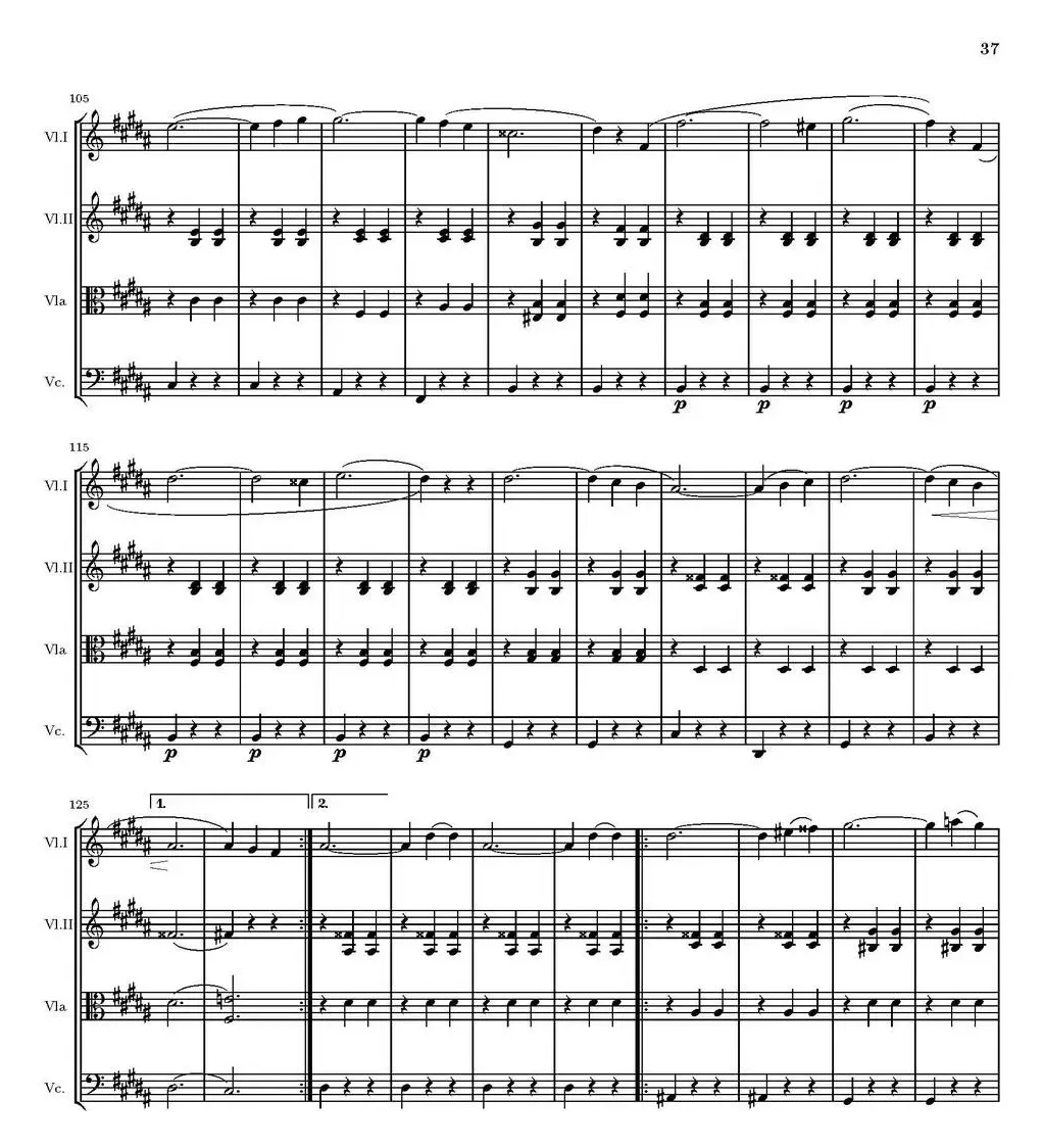 String Quartet nr.18 in E minor（E小调弦乐四重奏、P31-45）