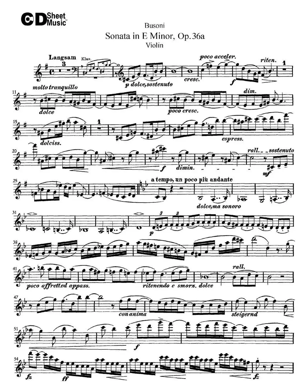 Violin Sonata No.2 in E Minor Op.36