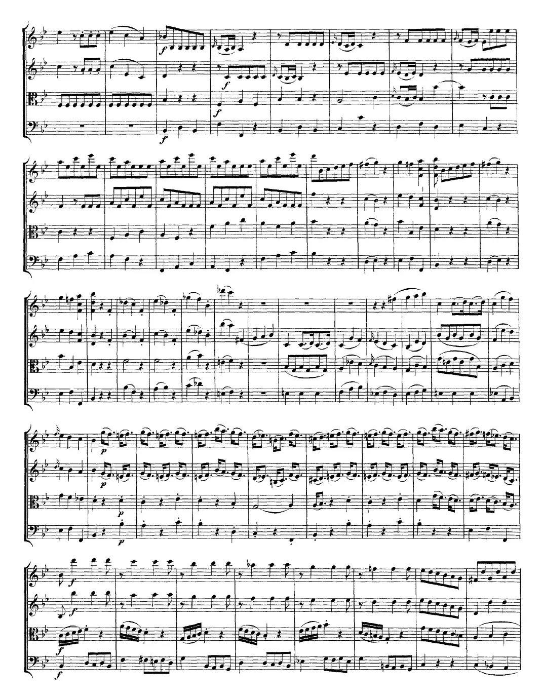 Mozart《Quartet No.6 in Bb Major,K.159》（总谱）