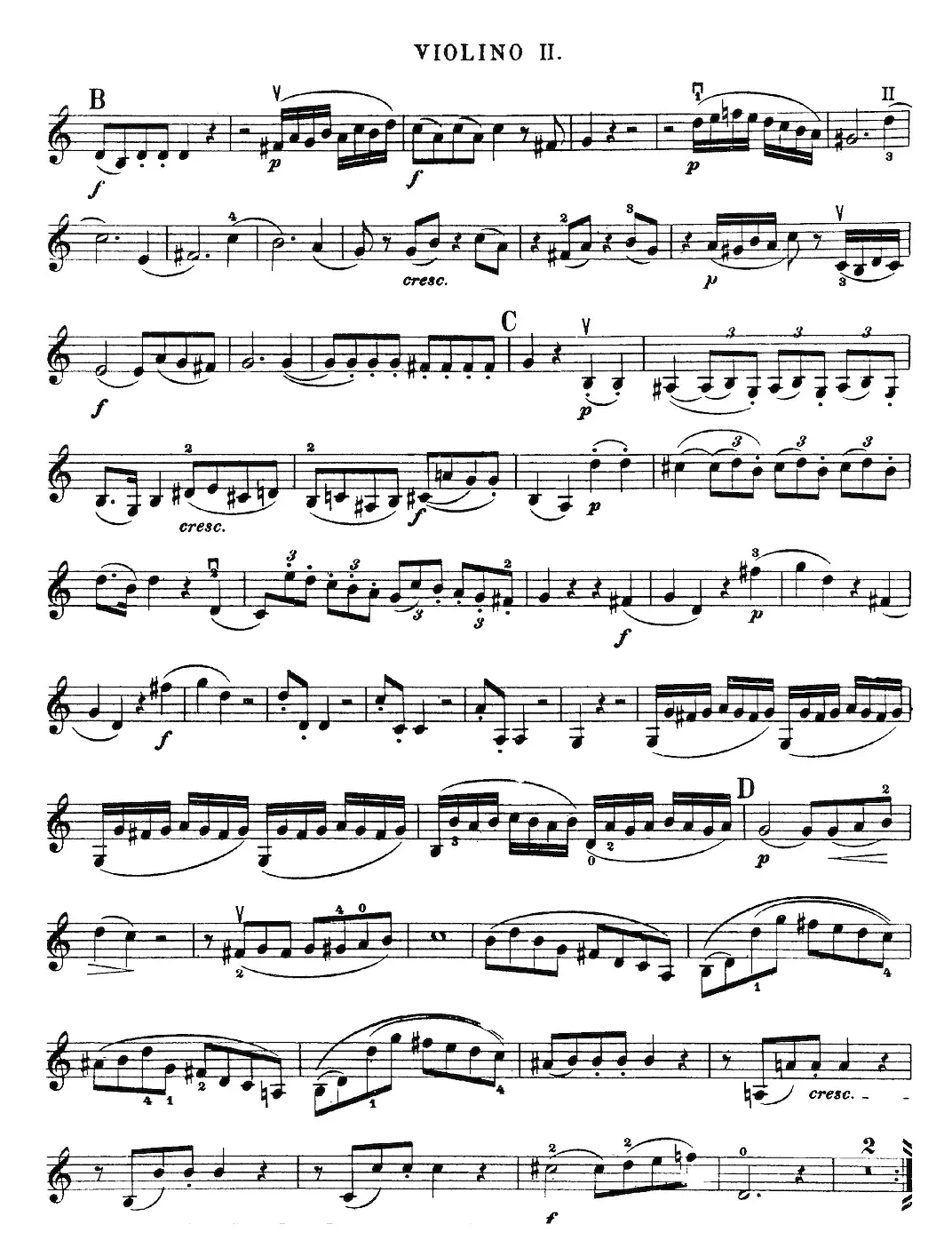 Mozart《Quartet No.19 in C Major,K.465》（Violin 2分谱）