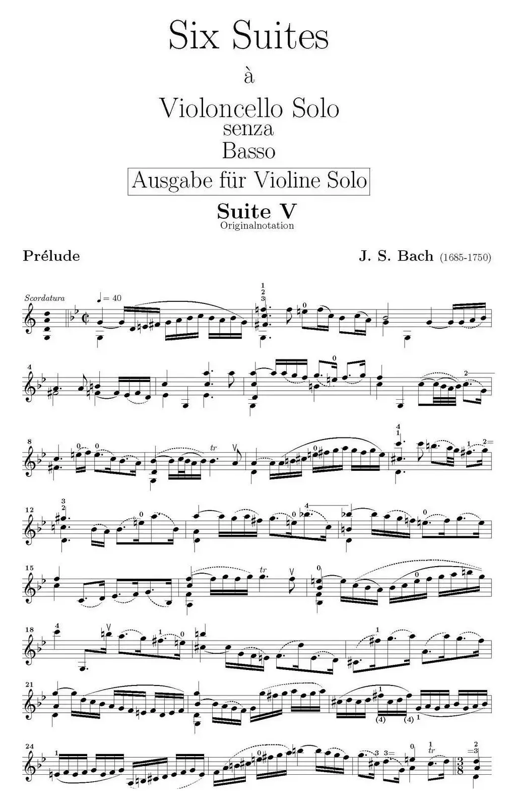 Six Suite Violincello Solo senza Basso（Suite V）（6首无伴奏大提琴组曲·Ⅴ）