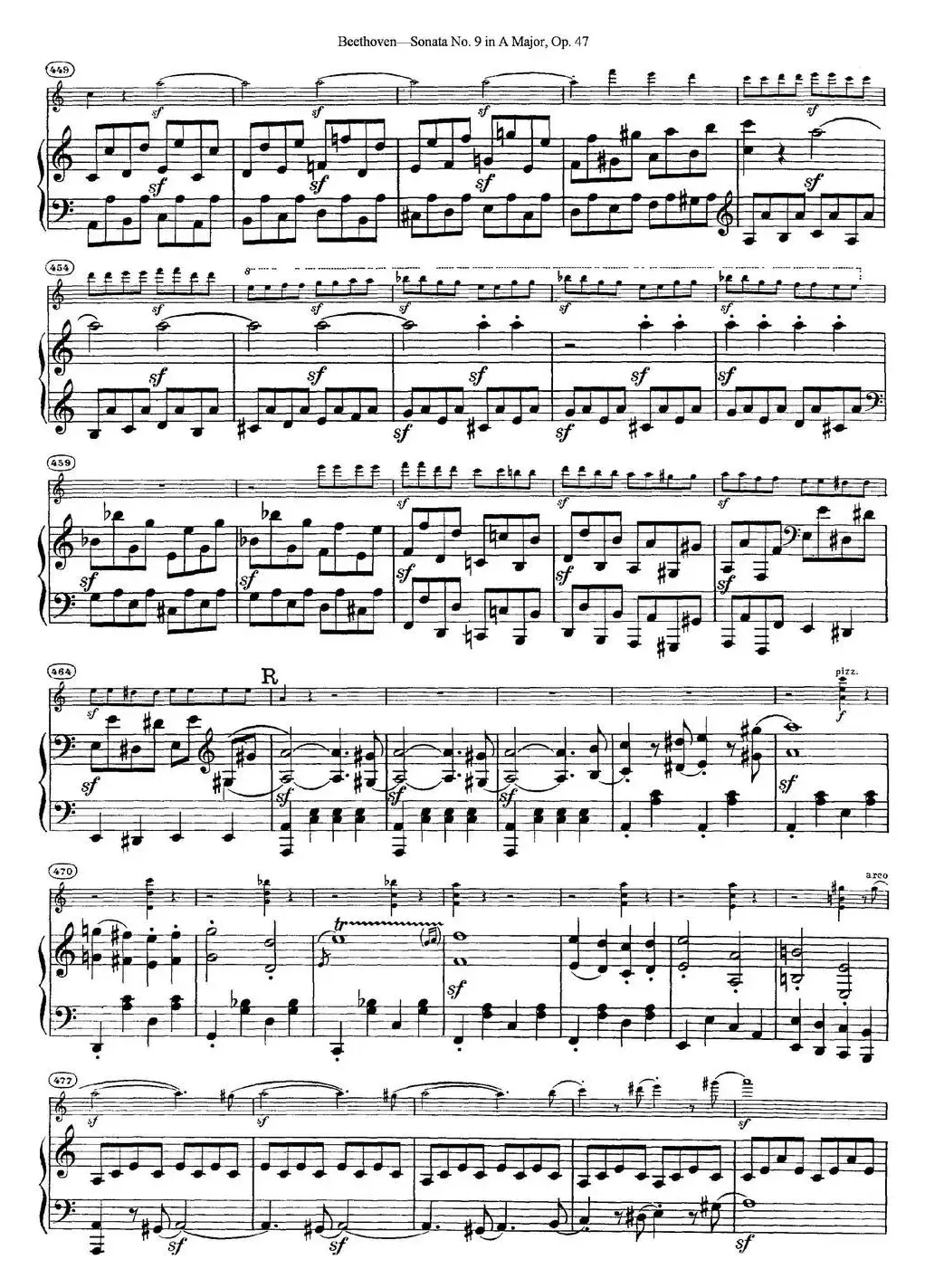 Violin Sonata No.9 in A Major Op.47（小提琴+钢琴伴奏）