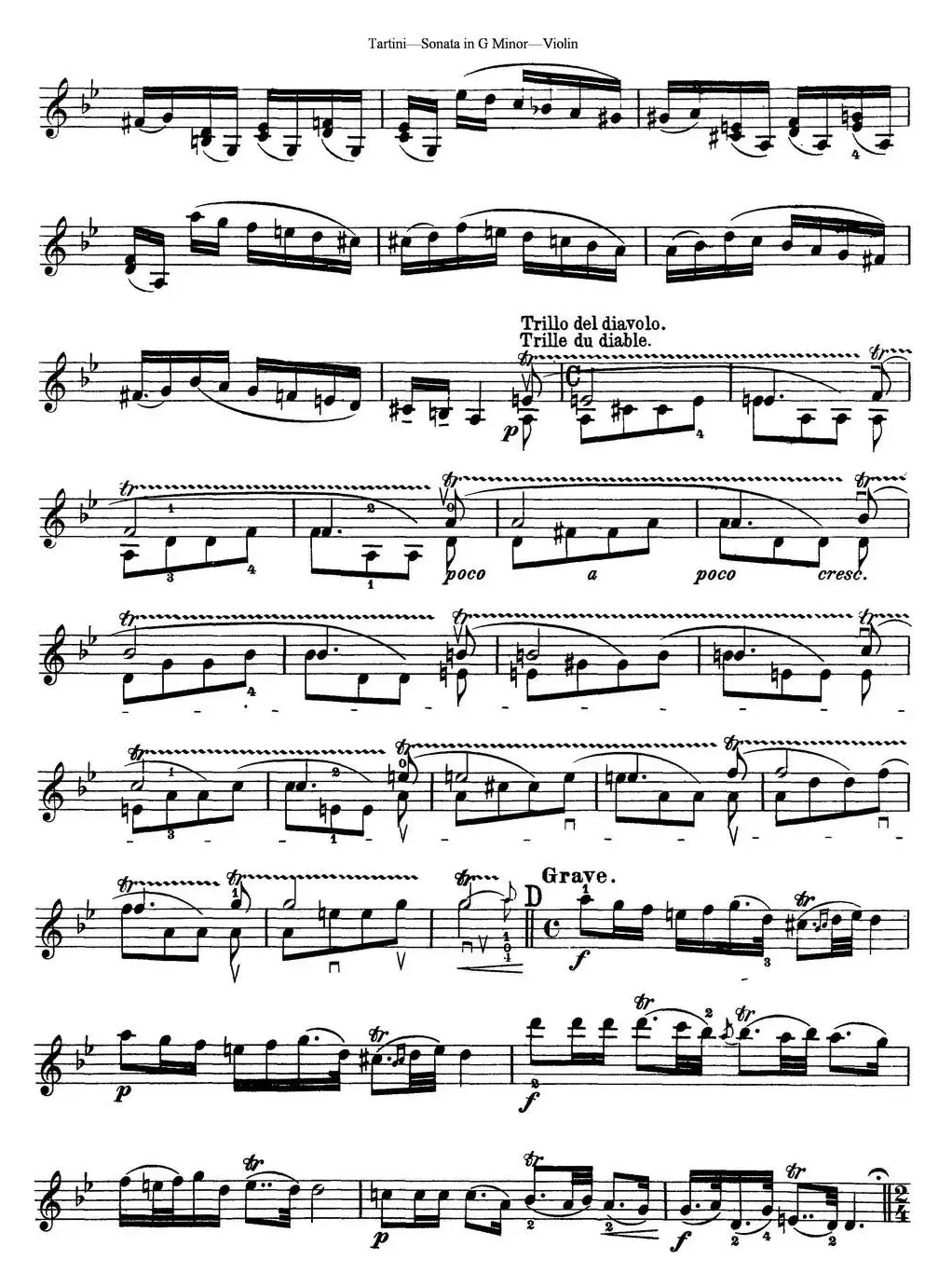 Violin Sonata in G Minor（The Devil's Trill）