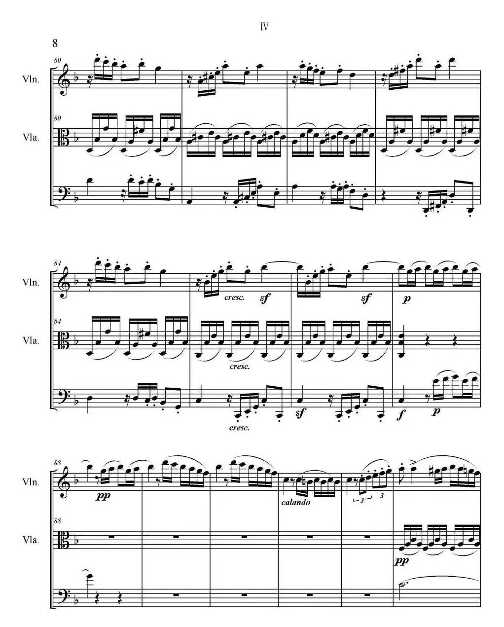 Serenate（String Trio）（D大调弦乐三重奏Op.8,IV）