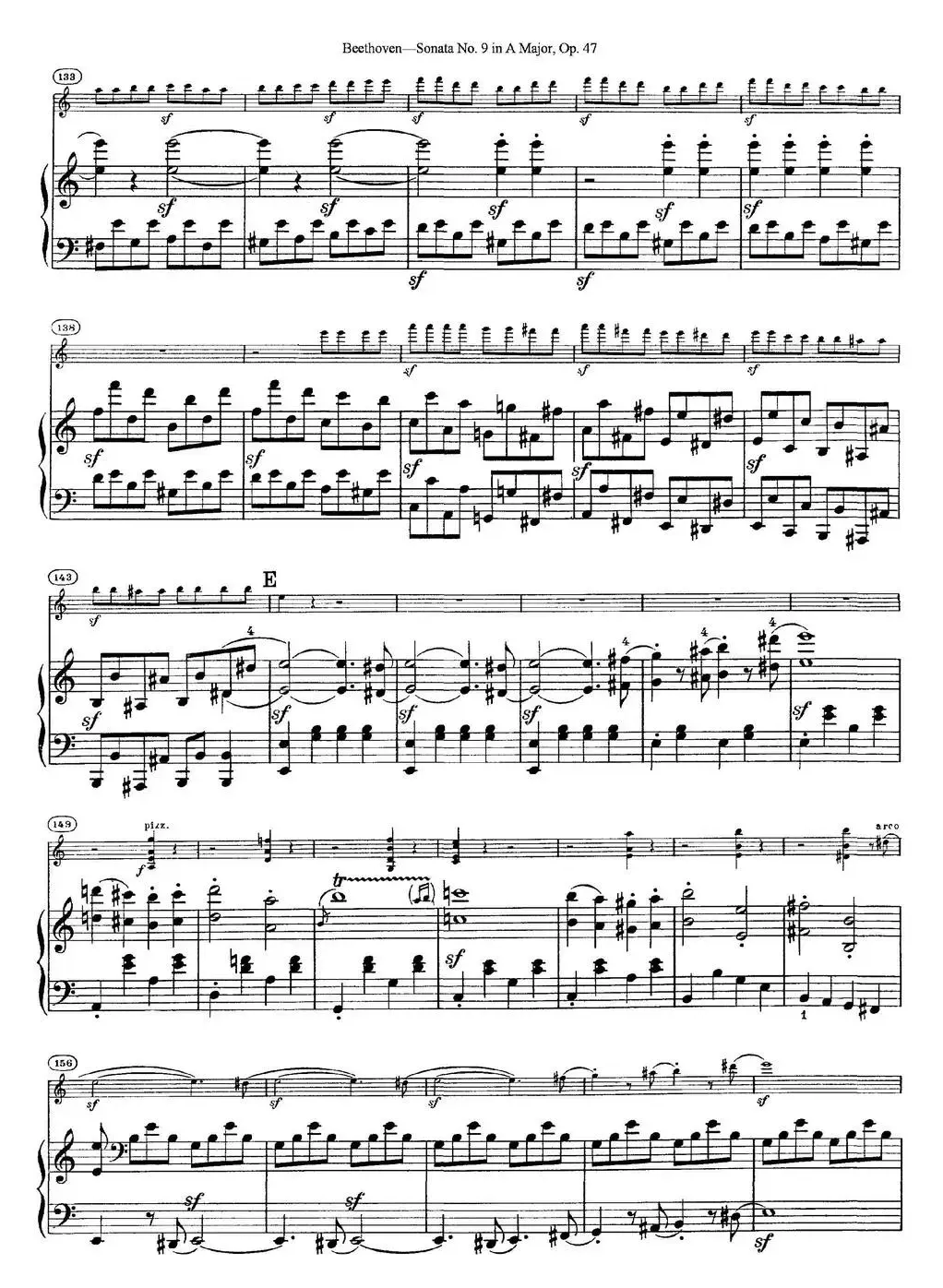 Violin Sonata No.9 in A Major Op.47（小提琴+钢琴伴奏）