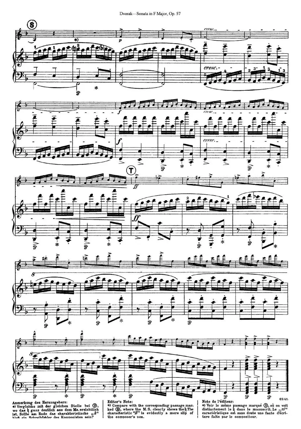 Violin Sonata Op.57（小提琴+钢琴伴奏）