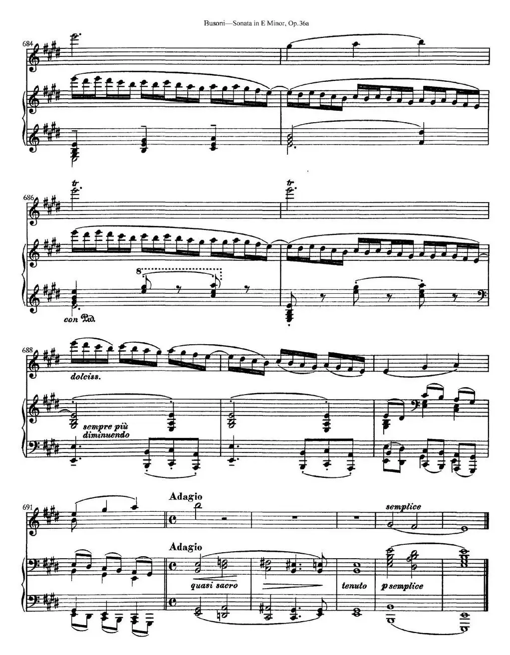 Violin Sonata No.2 in E Minor Op.36（小提琴+钢琴伴奏）