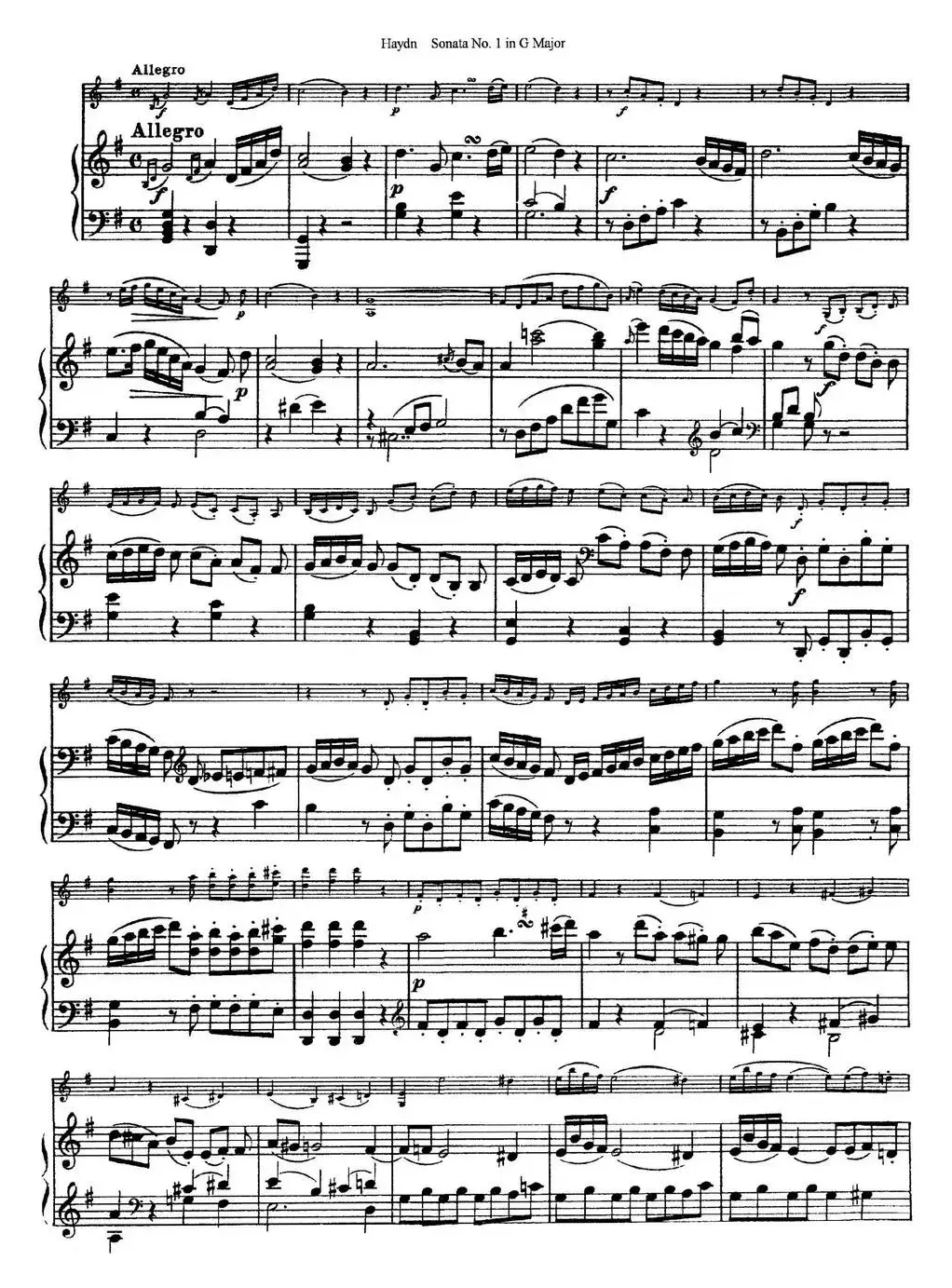 Violin Sonata No.1 in G Major（小提琴+钢琴伴奏）